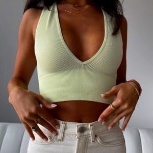 URBAN OUTFITTERS **neon green** seamless crop top